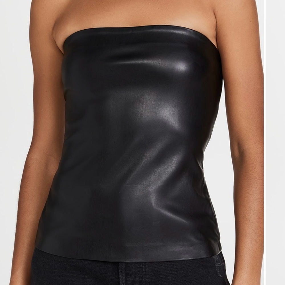 Susana Monaco Faux Leather Top NWT